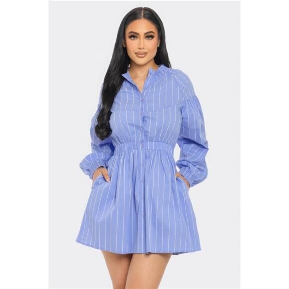 Dresses & Skirts - Striped Poplin Mini Dress